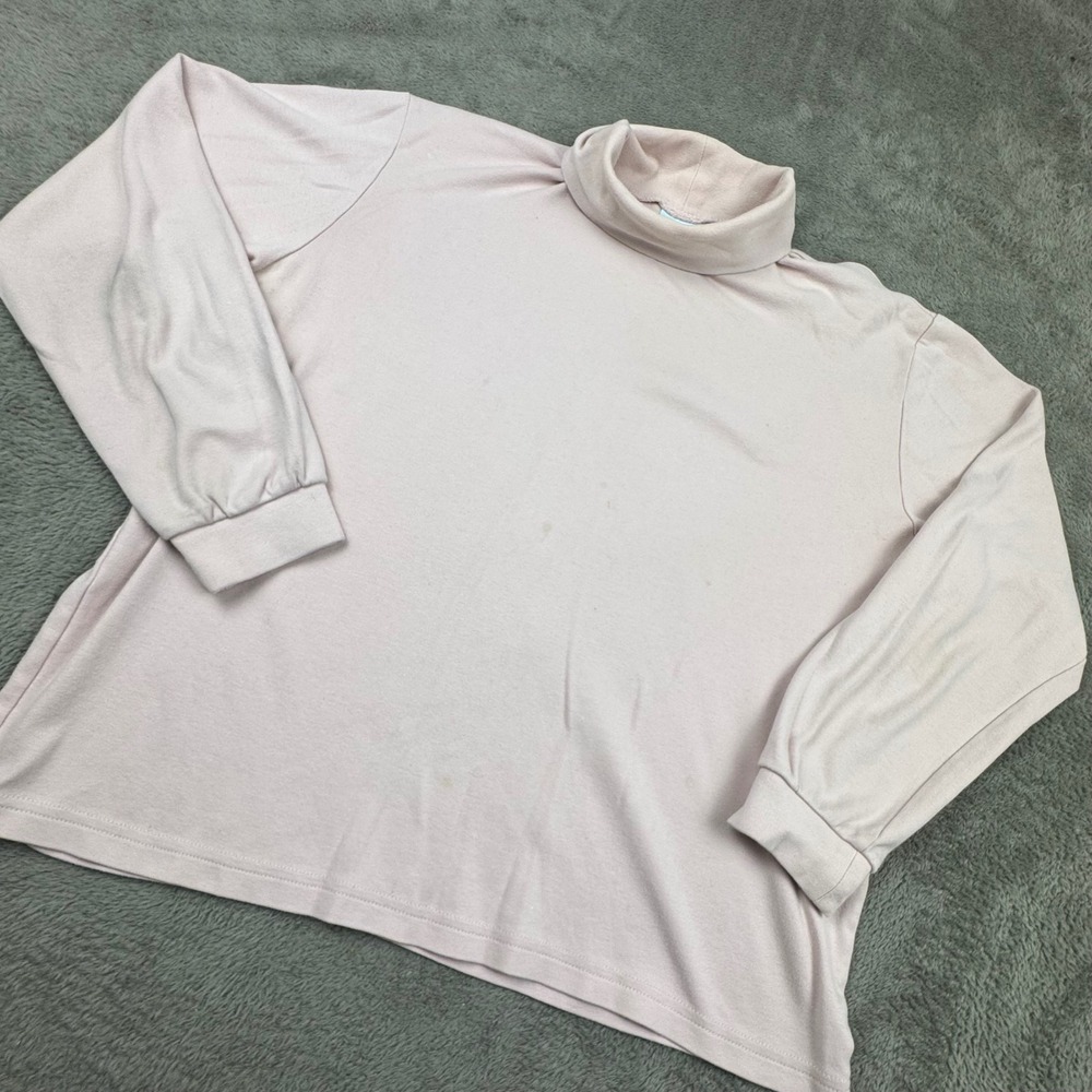 Cascade Blues Turtleneck Top Women Large Pink Good Vintage 90s Light Academia